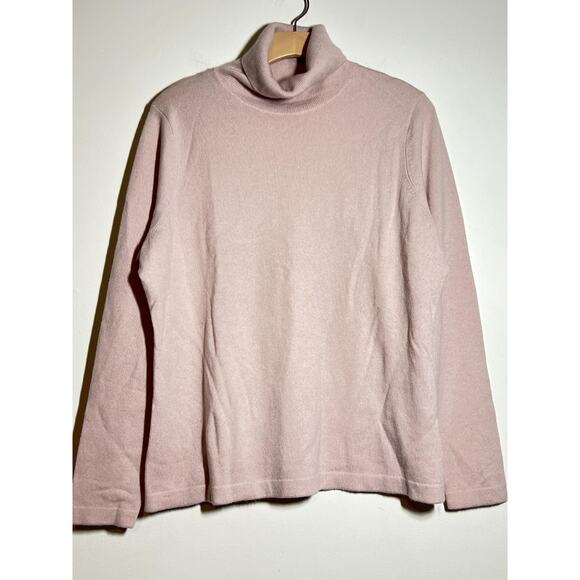 Pure Collection Plus 100% Cashmere Pale Pink Turtleneck Pullover Sweater US 18 - Picture 1 of 5